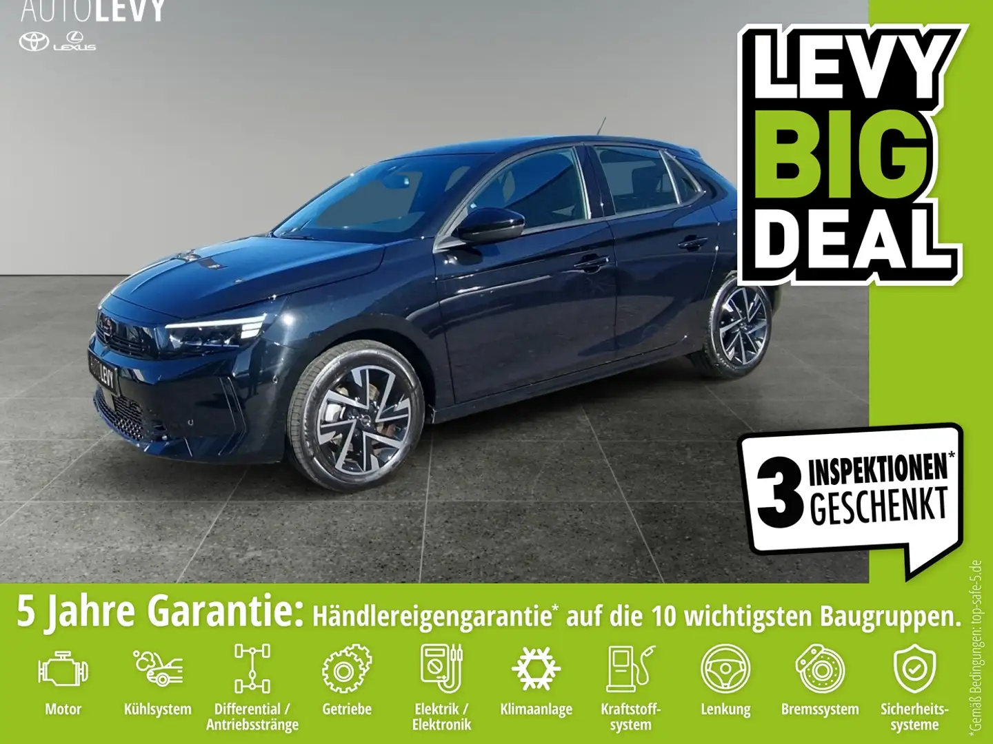 Opel Corsa F 1.2 Turbo GS +Kamera+CarPlay+Teilleder+ Schwarz - 1