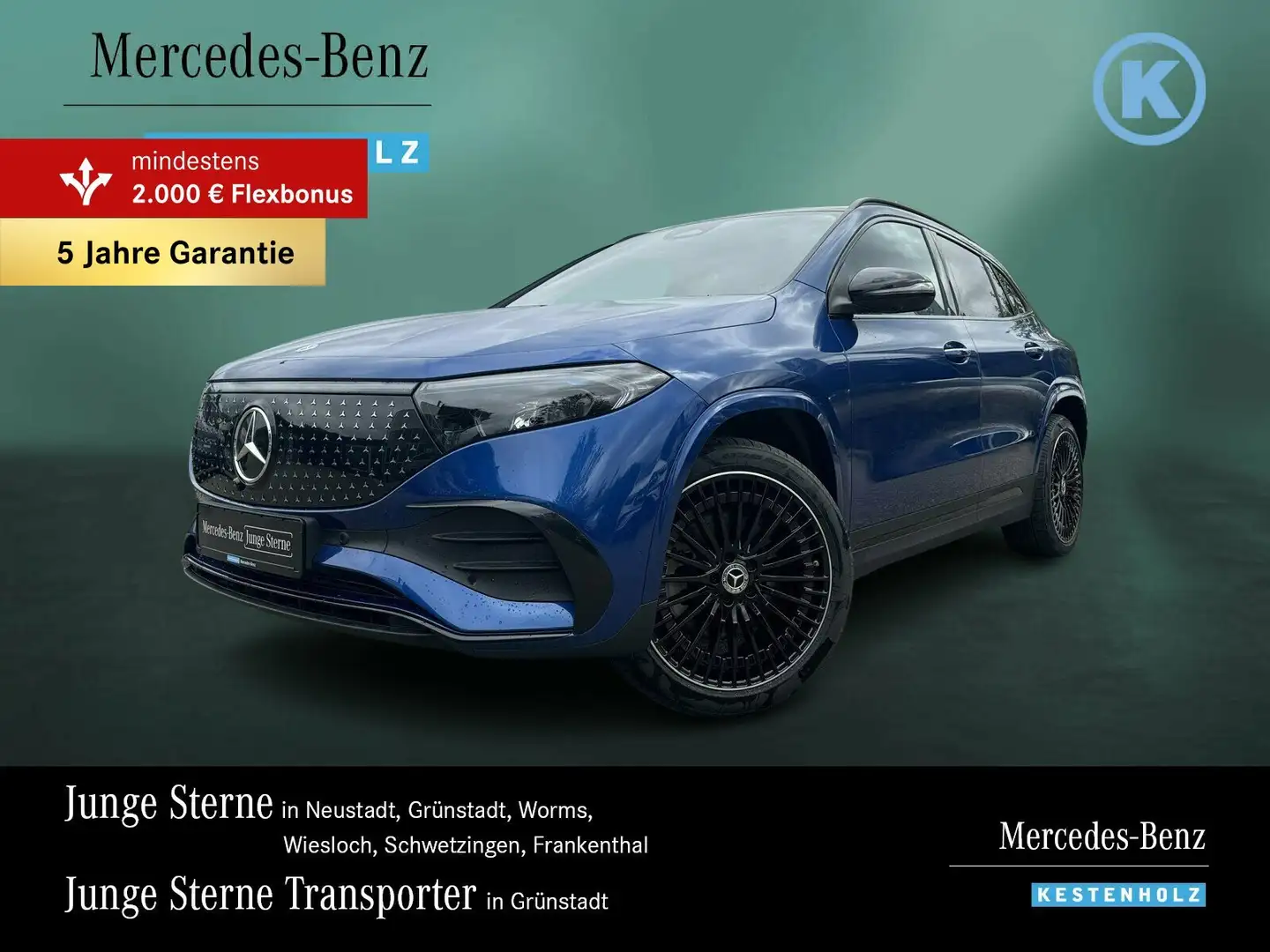 Mercedes-Benz EQA 350 EQA 350 4M AMG+PANO+DISTR+HUD+AHK+NIGHT+360°+BUR Blau - 1