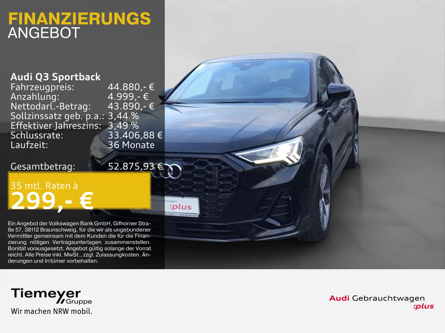 Audi Q3 35 TFSI 2x S LINE LM19 LED AHK DÄMP Schwarz - 1