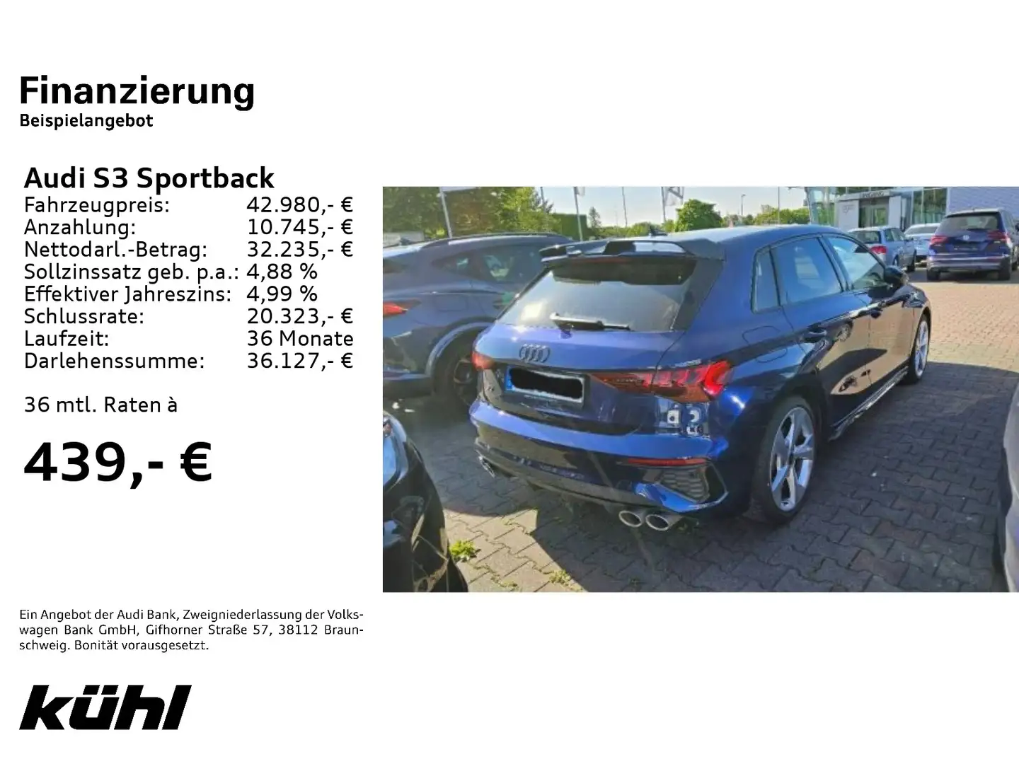 Audi S3 2.0 TFSI Q S tronic LED ACC Kamera Синій - 2