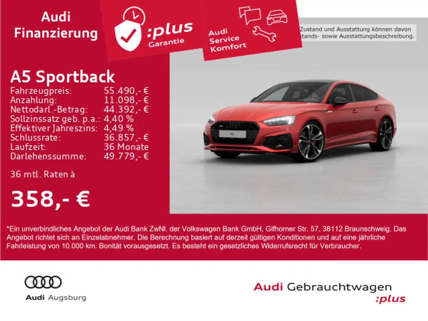 Audi A5 40TDI qu. 2x S line*PANO*AHK*8-fach Rot - 1