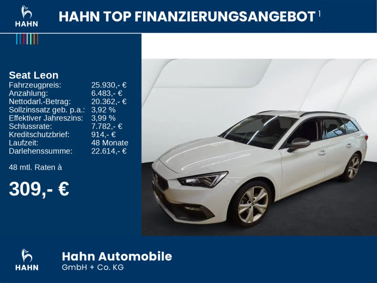 SEAT Leon Sportstourer 1.5eTSI DSG FR LED Nav CAM ACC Weiß - 2