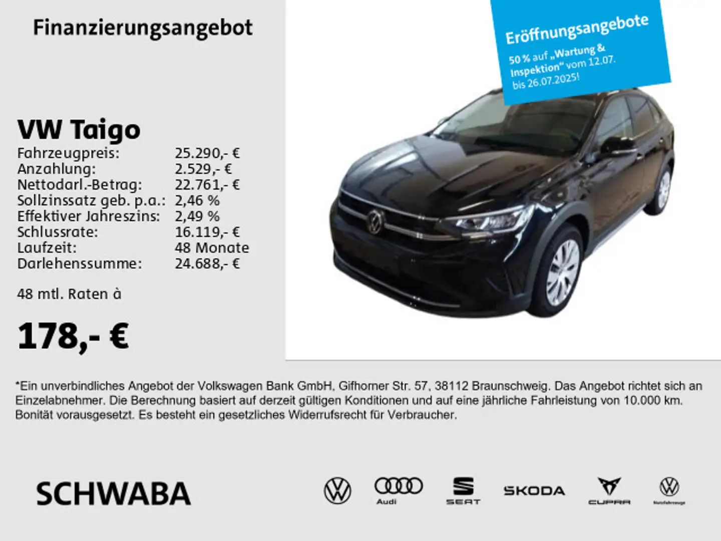 Volkswagen Taigo Goal 1.5 TSI DSG *LED*VIRTUAL*ACC*8-fach* Schwarz - 1