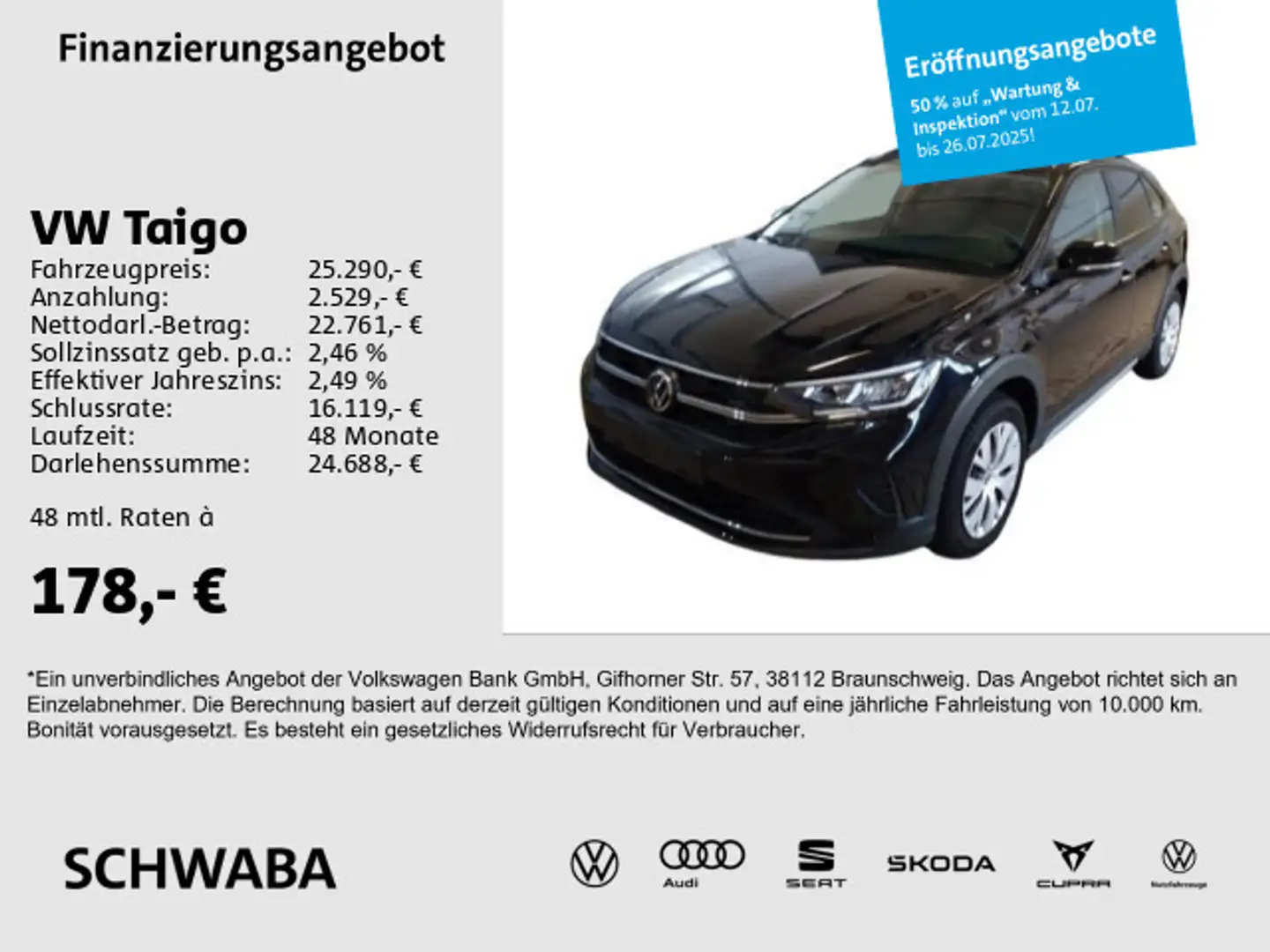 Volkswagen Taigo Goal 1.5 TSI DSG *LED*VIRTUAL*ACC*8-fach* Schwarz - 1