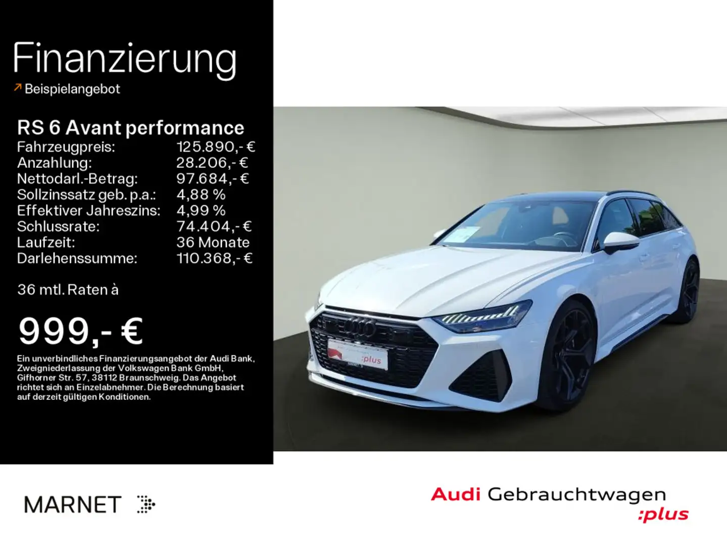 Audi RS6 4.0 TFSI quattro*Navi*Mat Weiß - 1