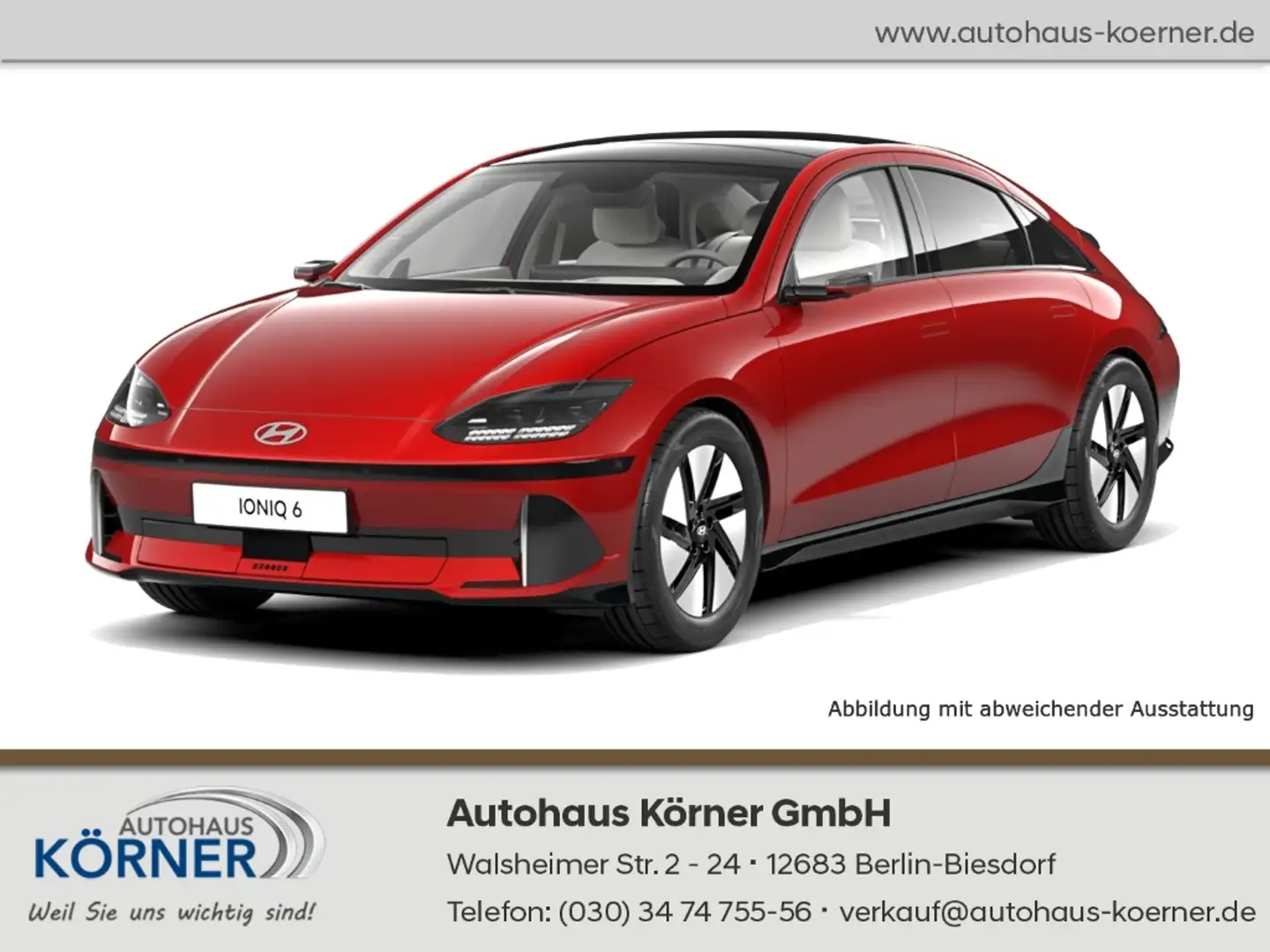 Hyundai IONIQ 6 77,4kWh TECHNIQ HUD NAVI digit. Cockpit Rot - 1