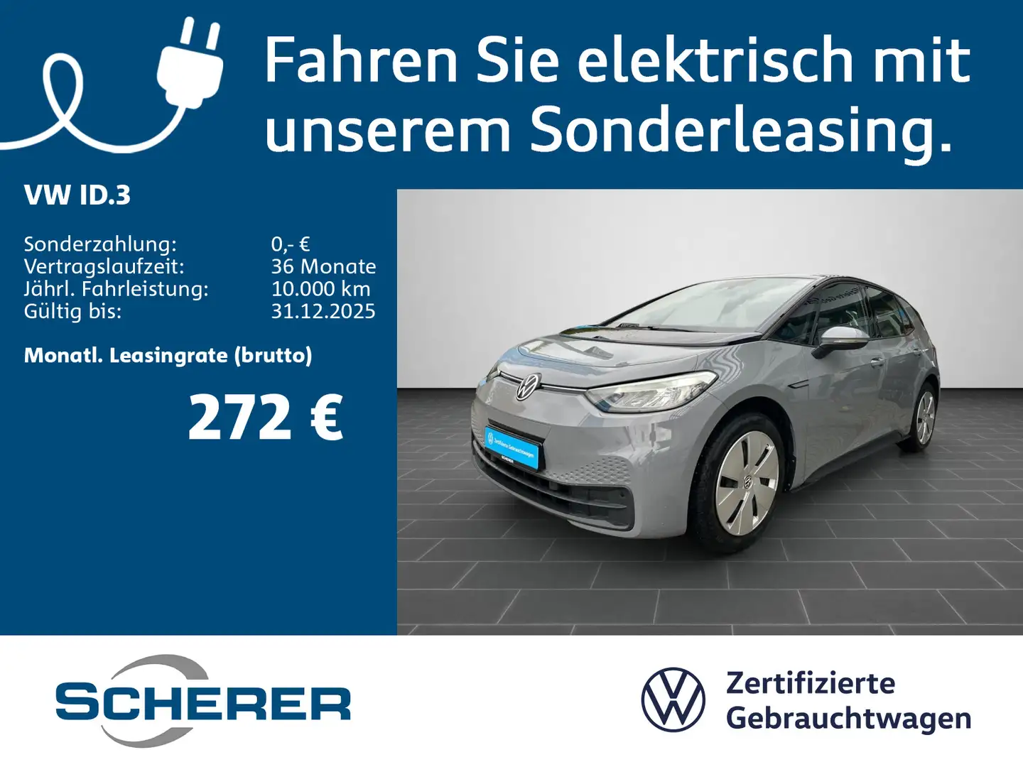 Volkswagen ID.3 Pure Performance 55kWh 18" LED NAVI Grau - 1