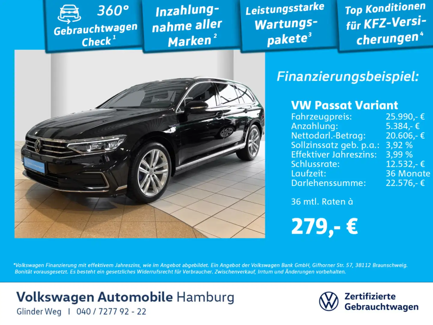 Volkswagen Passat Variant 1.4 TSI GTE DSG AHK PDC Klima Nav Noir - 1