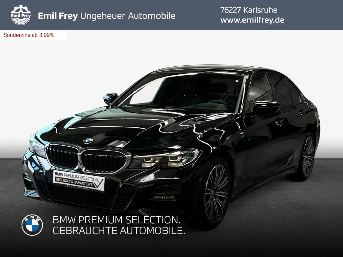 BMW 320 d xDrive Aut. M Sport, Alarmanlage, Glasdach, P Zwart - 1