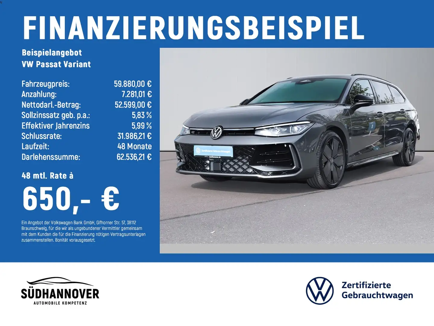Volkswagen Passat Variant R-Line 2.0 TDI DSG 4MOTION PANO Grau - 2