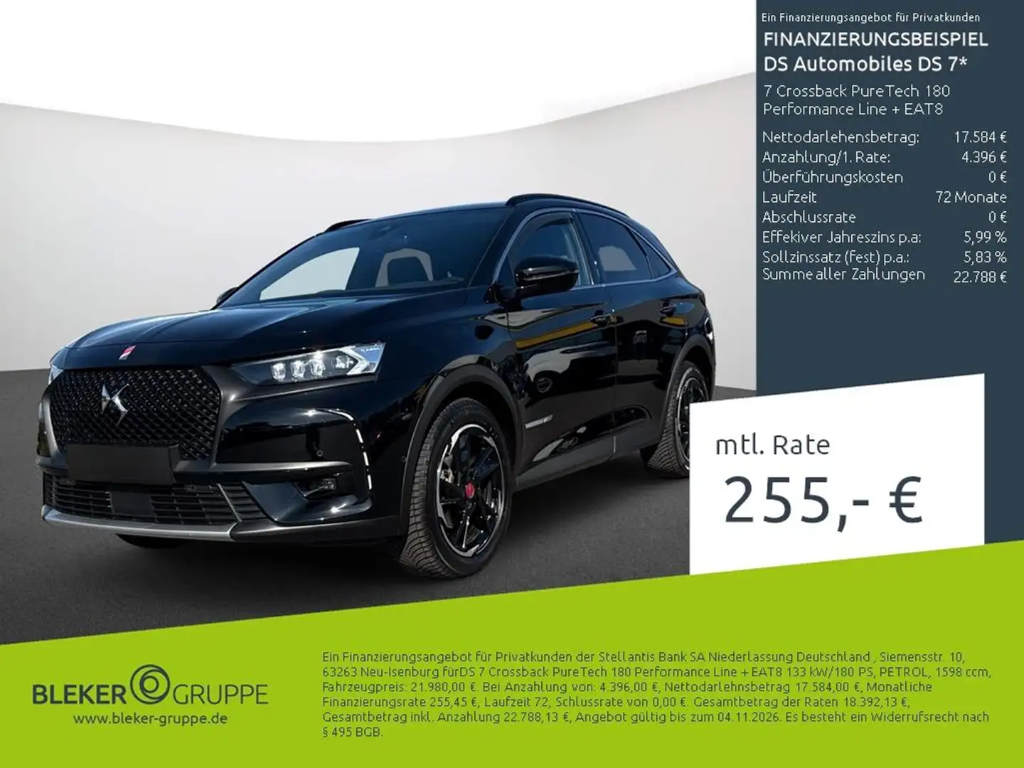 DS Automobiles DS 7 7 Crossback PureTech 180 Performance Line + EAT8 Nero - 1