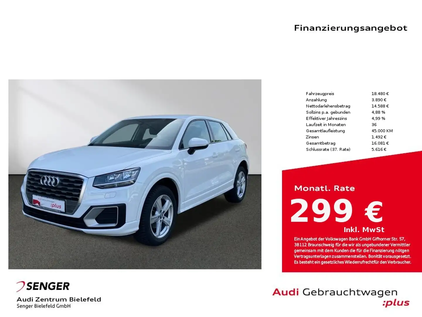 Audi Q2 Sport 30 TDI MMI LED Connectivity-Paket Weiß - 1