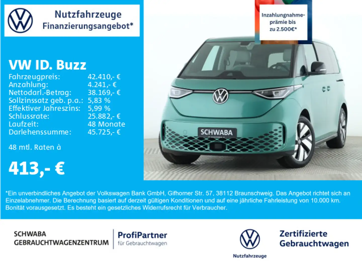 Volkswagen ID. Buzz Pro IQ.LIGHT*NAV*AHK*ACC*SIDE*LANE*19" Green - 1