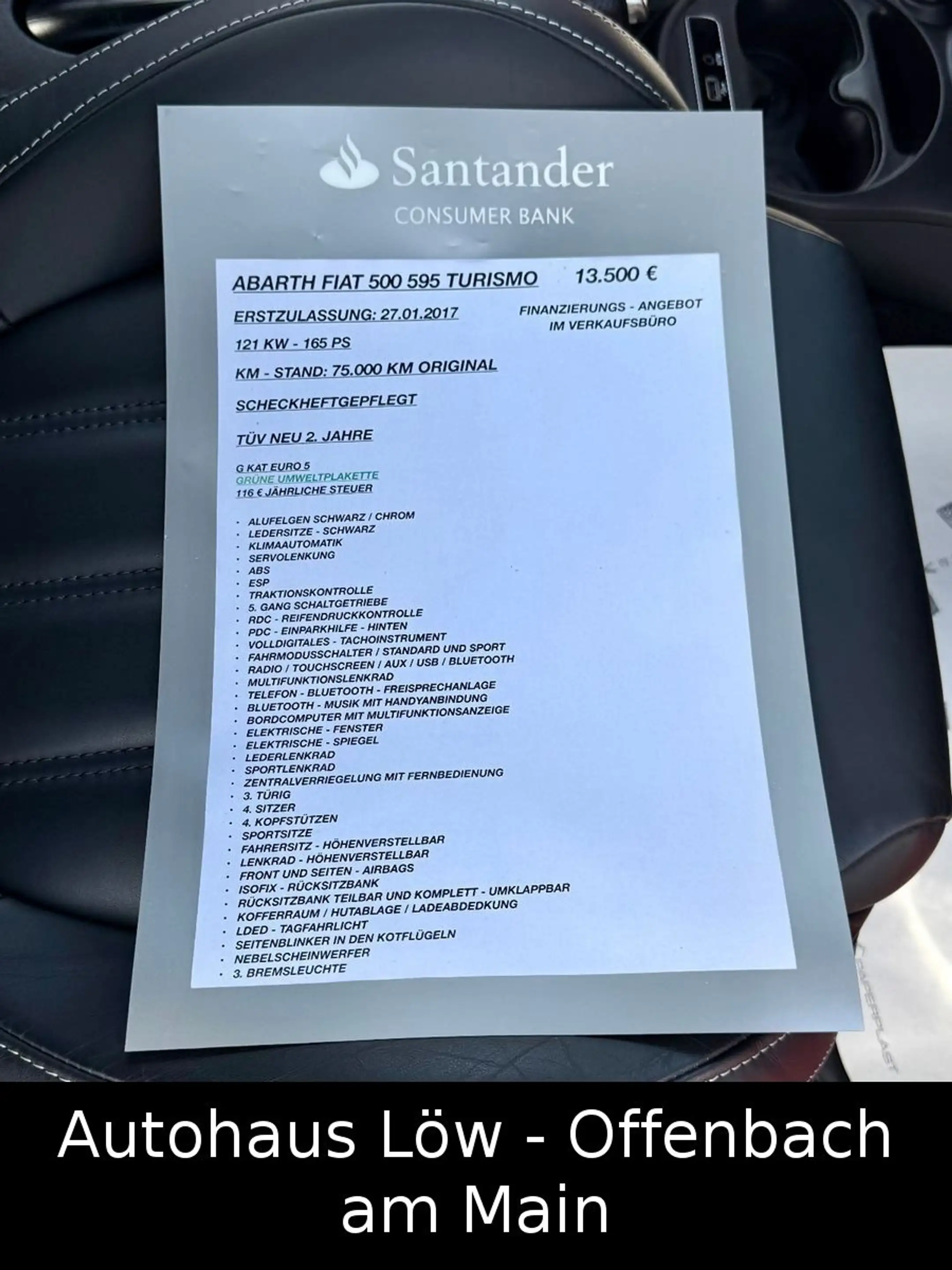 Abarth 500 595 Turismo TOP ZUSTAND SCHECKHEFT TÜV NEU — photo 15