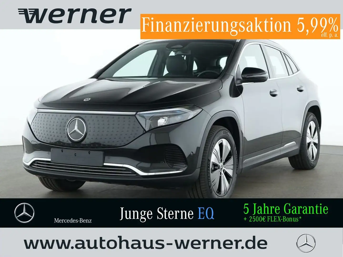 Mercedes-Benz EQA 300 4M PROGR-ADV WINTER TOTW AMBIENTE EASYPA Zwart - 1