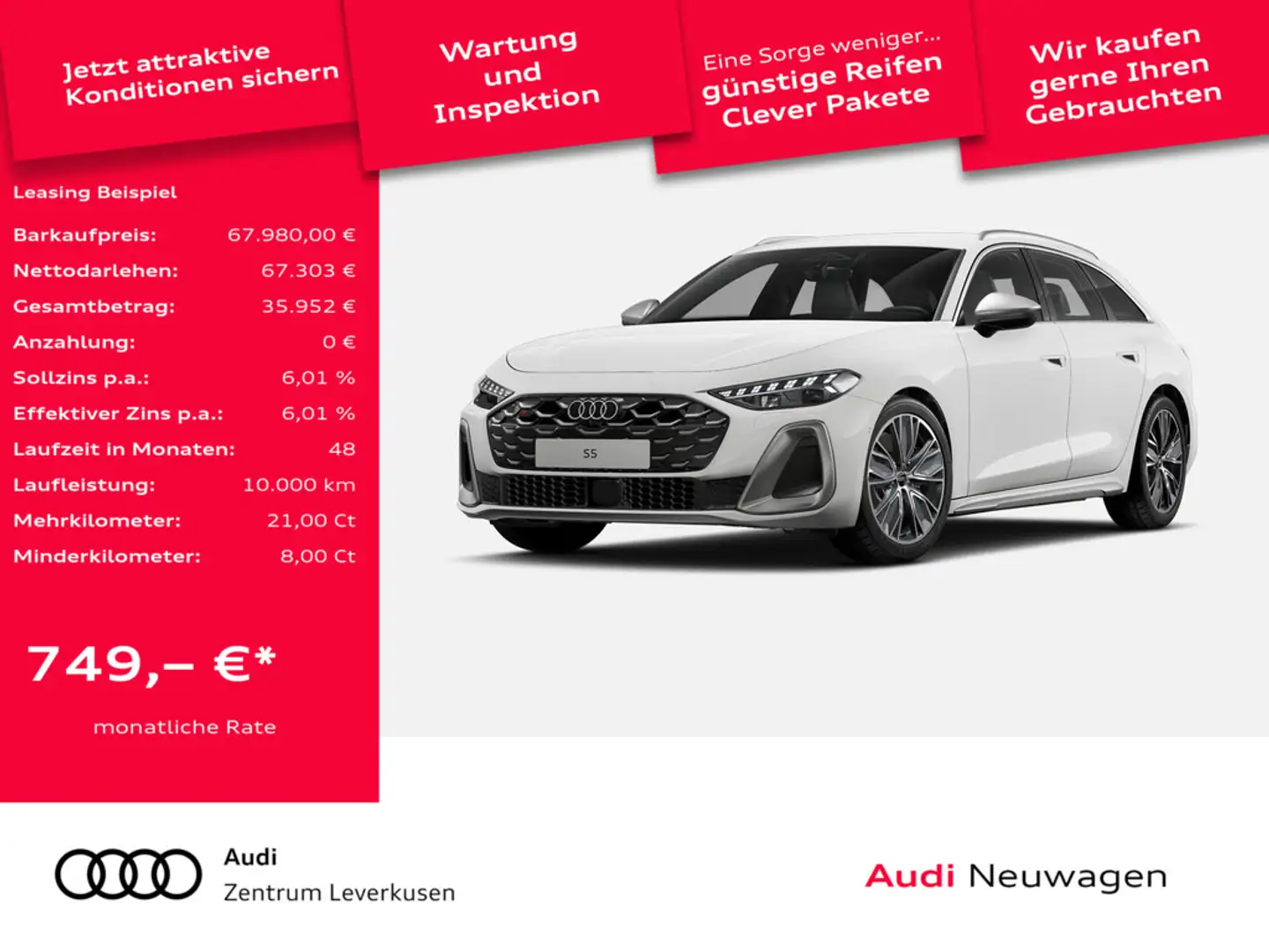 Audi S5 Avant KAM NAVI LED HUD VIRT PDC SHZ KLIMA Weiß - 1