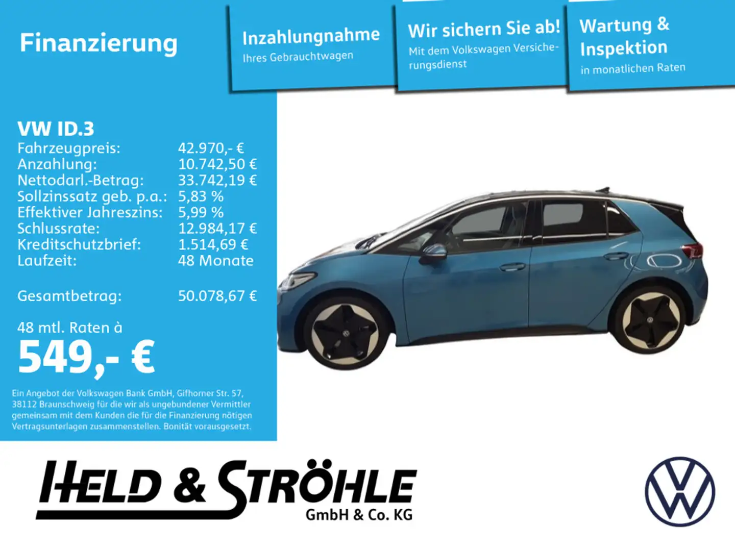 Volkswagen ID.3 Pro S IQ-LED PANO 20" 360° AR-HuD WÄPU H/K Blau - 1