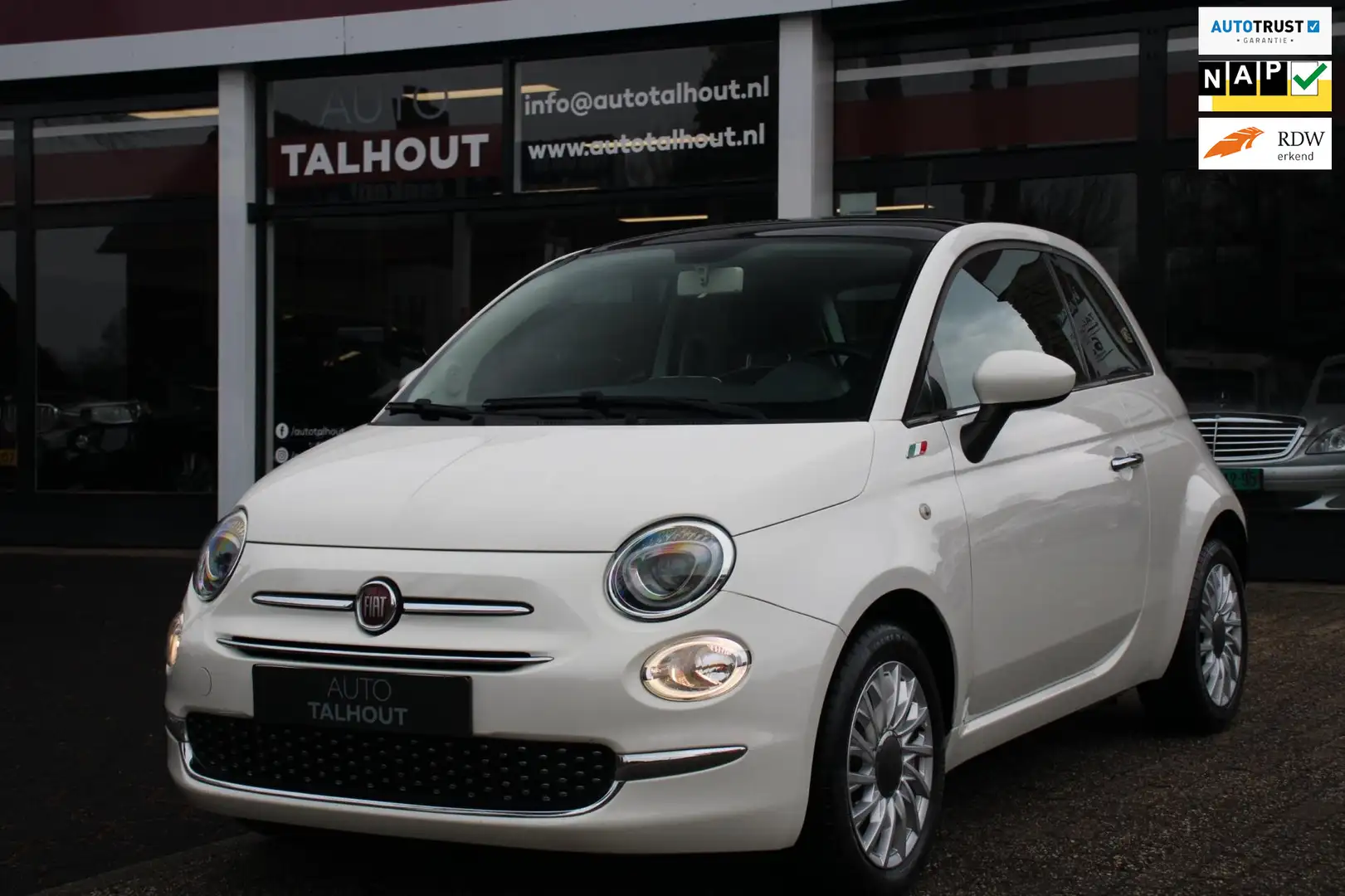 Fiat 500 1.2 Lounge - AIRCO, PANORAMADAK, BLUETOOTH, LED Wit - 1