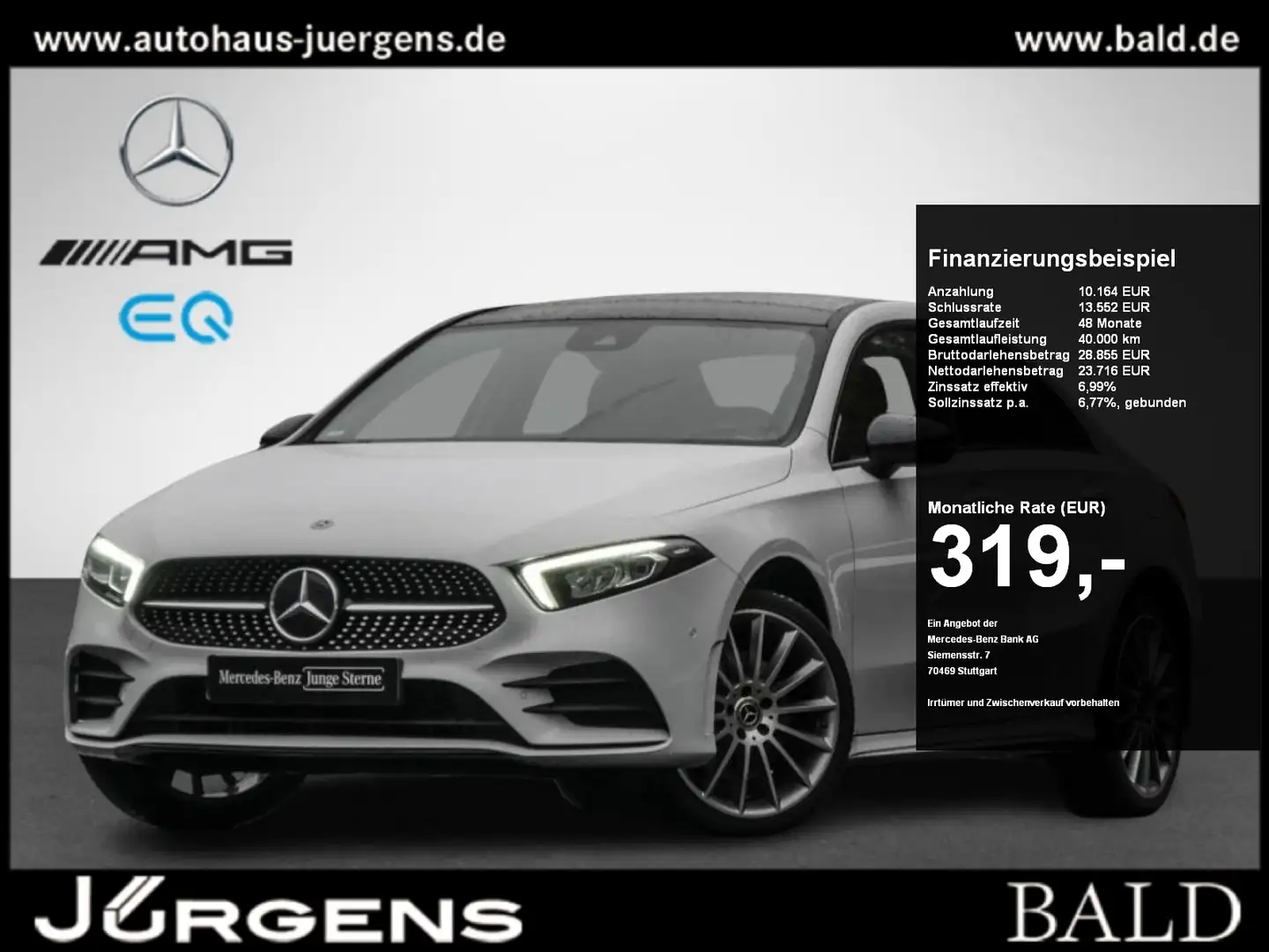 Mercedes-Benz A 250 e Limousine AMG-Sport+Pano+Distr+Night+Cam Weiß - 1