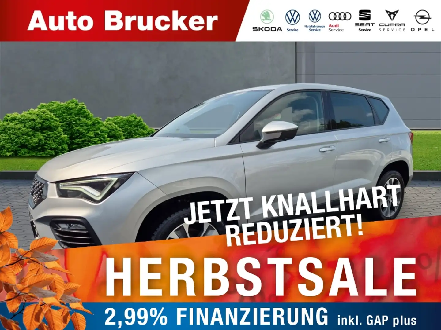 SEAT Ateca Style 2.0 TDI+Alufelgen+Navi+Soundsystem+Klimaauto Silber - 1