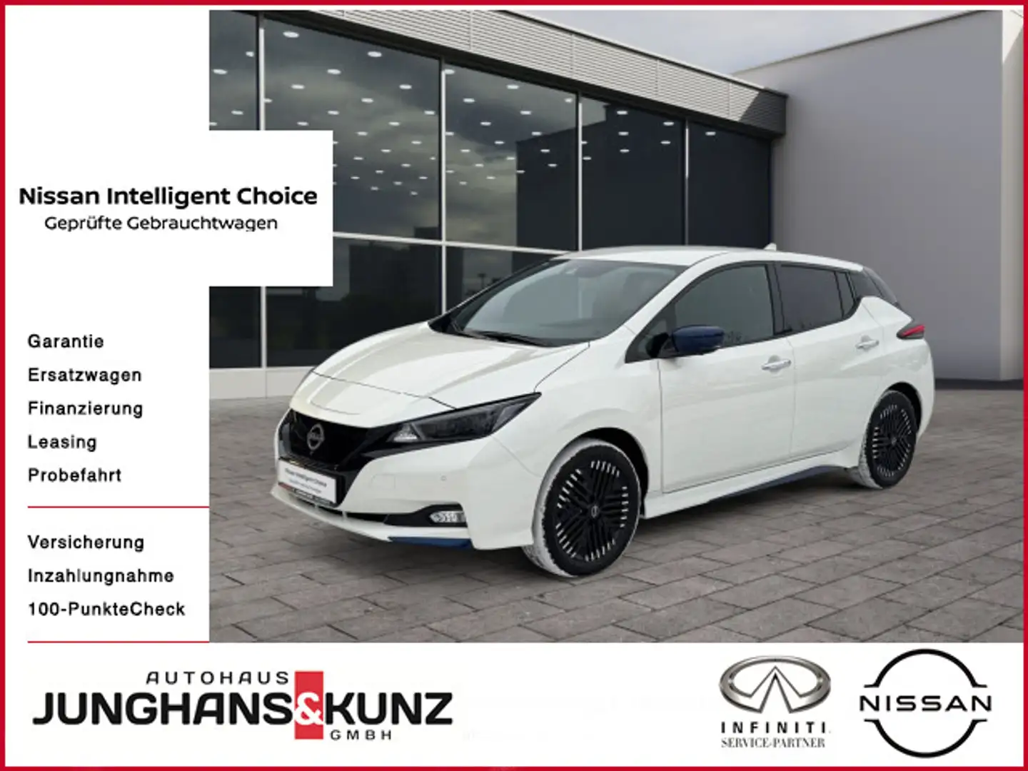 Nissan Leaf e+ Tekna 59KW CCS-Adapter BOSE LEDER SITZ-L Blanc - 1