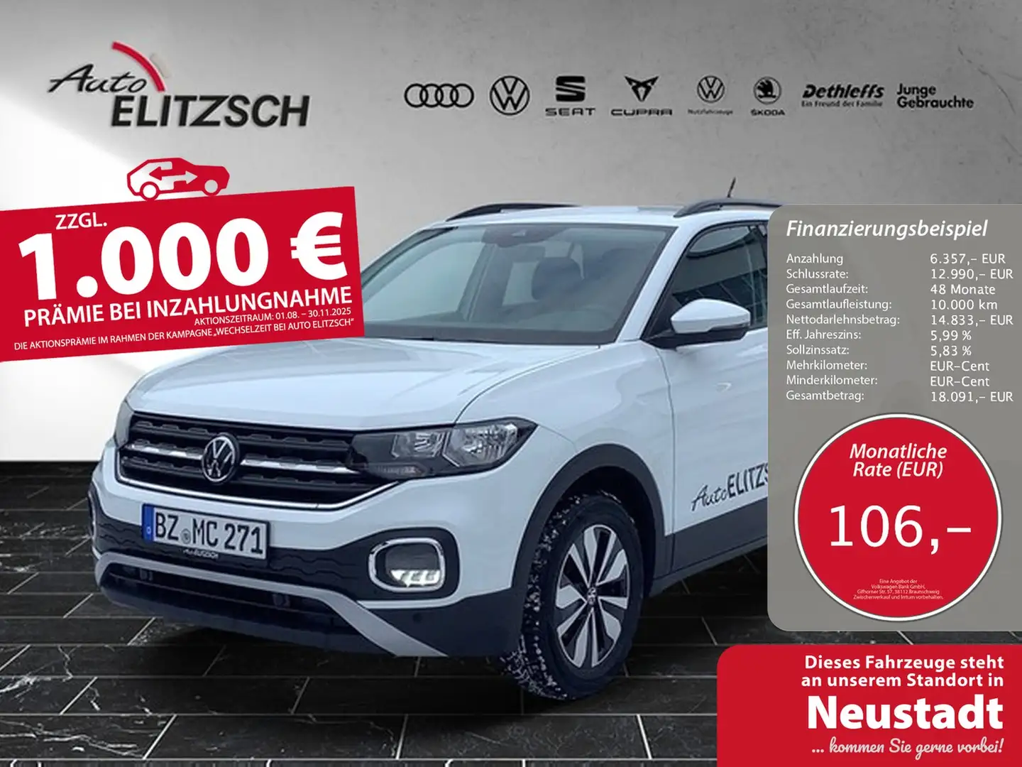 Volkswagen T-Cross Move AHK Climatronic ACC PDC RFK SH LM Weiß - 1