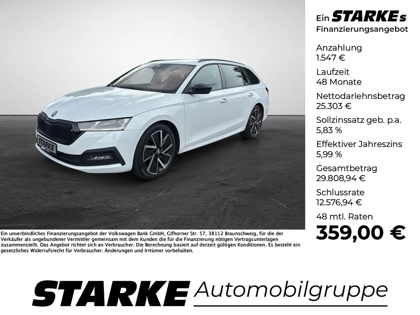 Skoda Octavia Combi 2.0 TDI DSG 4x4 Style Weiß - 1
