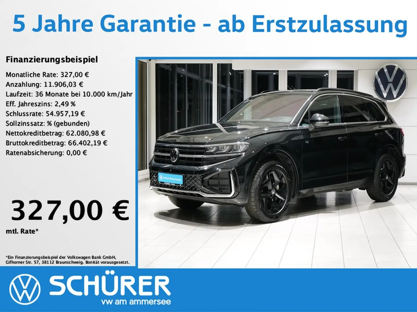 Volkswagen Touareg 3.0TDI R-Line Pano StdHz HuD 360° Luft Keyless ... Schwarz - 1