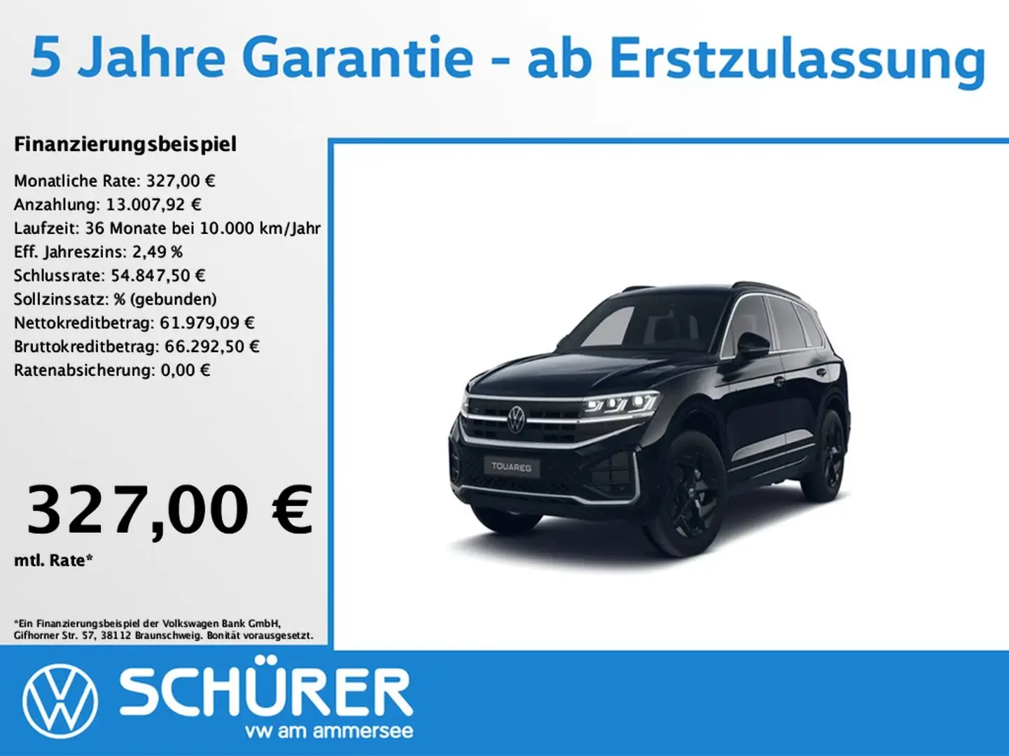 Volkswagen Touareg 3.0TDI R-Line Pano StdHz HuD 360° Luft Keyless ... Noir - 1
