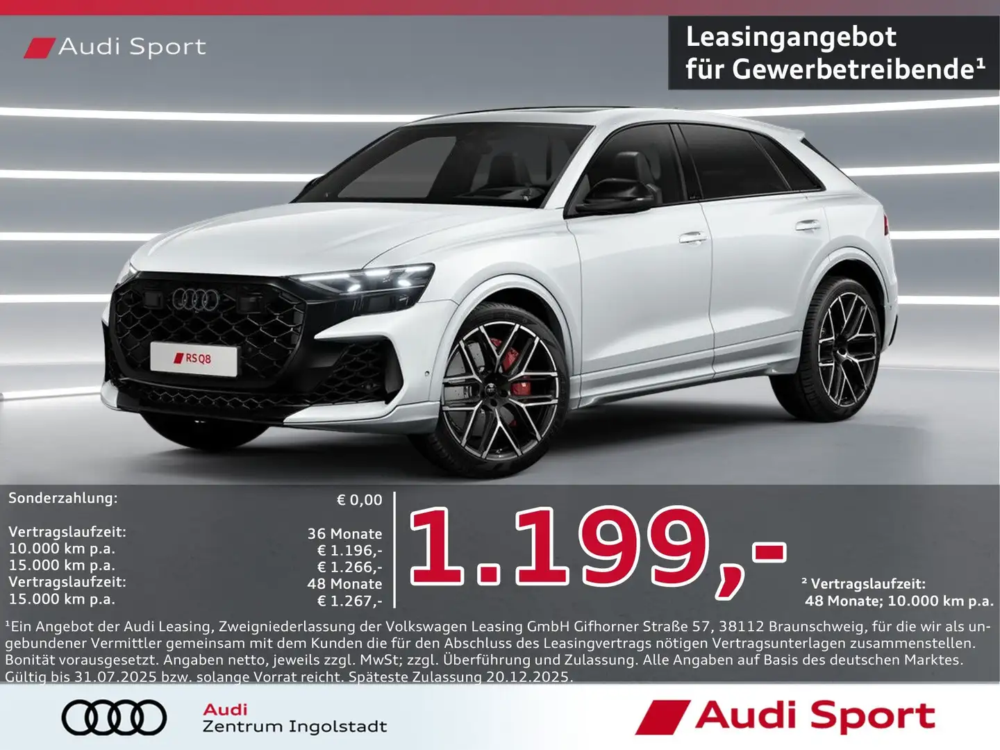 Audi RS Q8 SUV tiptronic PANO,LASER,SHZ UPE 179.220,- Weiß - 1