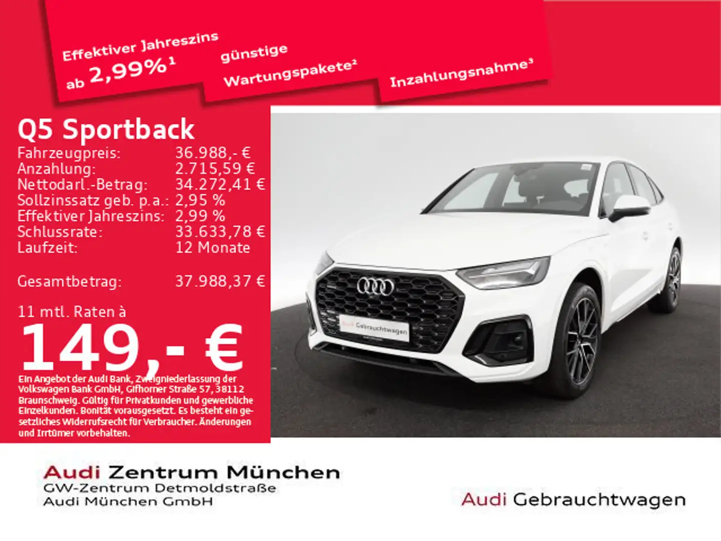 Audi Q5 40 TDI qu. S tronic S line AHK/Virt Weiß - 1