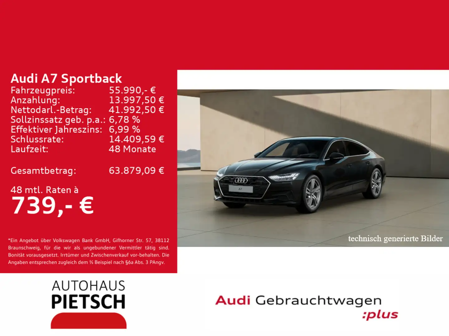 Audi A7 45 TDI quattro Schwarz - 1