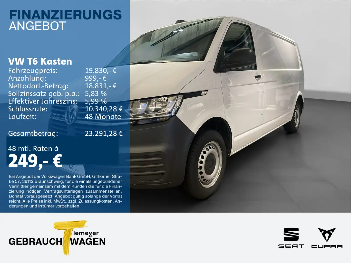 Volkswagen T6 Transporter 2.0 TDI LANG KLIMA NAVI KAMERA Weiß - 1