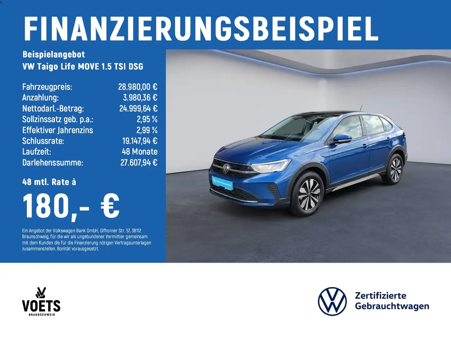 Volkswagen Taigo Life MOVE 1.5 TSI DSG PANO+AHK+RearView Blau - 2