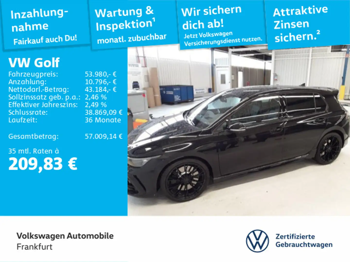 Volkswagen Golf VIII 2.0 TSI DSG R Black Edition 4Motion Na Schwarz - 1
