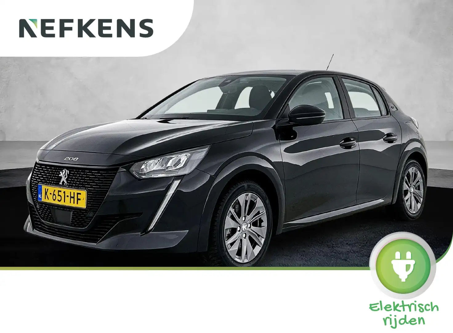 Peugeot e-208 EV Active Pack 50 kWh 136pk | Accu SOH 95% | 1e Ei Zwart - 1