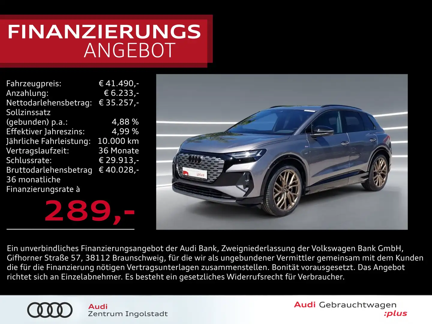 Audi Q4 e-tron 40 edition one S line MATRIX AHK 21" Grau - 1