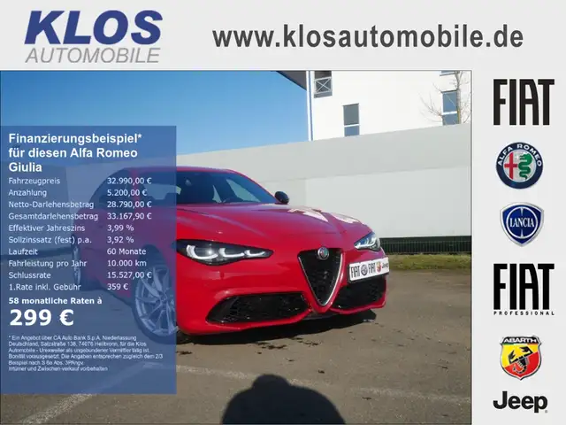 Alfa Romeo Giulia TI 2.0 TURBO 16V 280 PS AT8 Q4 NAVI XENON