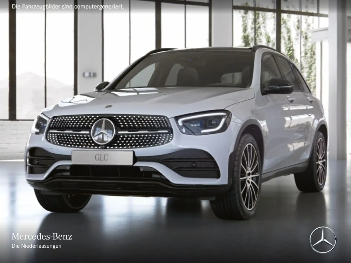 Mercedes-Benz GLC 300 d 4M AMG+NIGHT+PANO+360+AHK+MULTIBEAM+HUD Weiß - 2