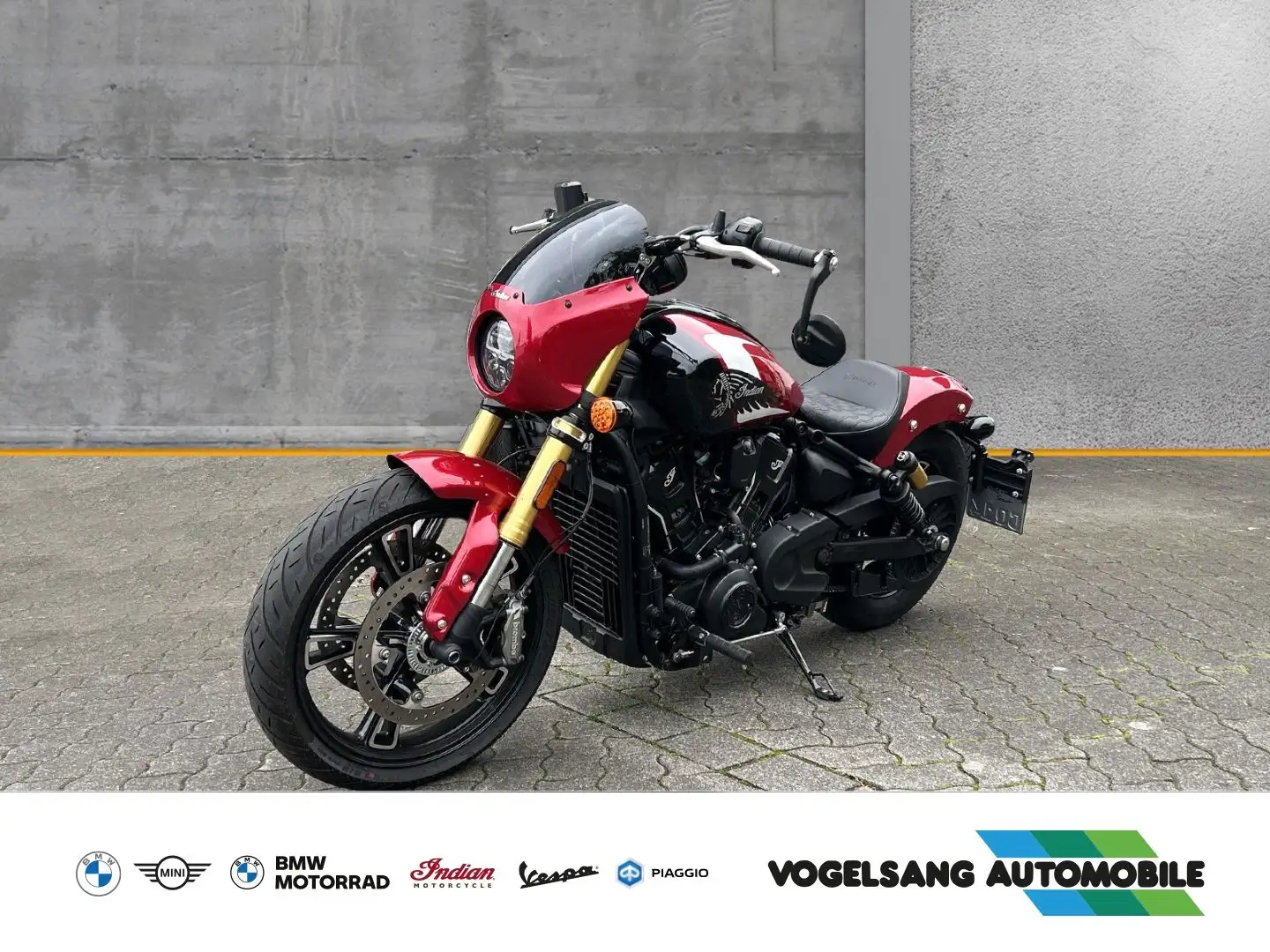 Indian Scout 101 , mit Klappenauspuffanlage, Navigation Rouge - 1