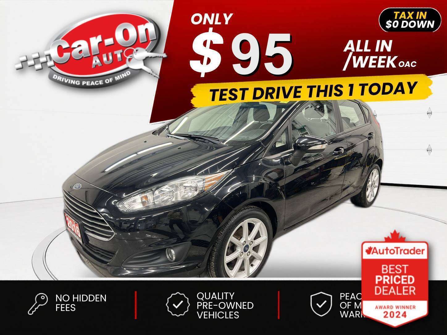 Black 2016 Ford Fiesta Hatchback Front-Wheel Drive Automatic