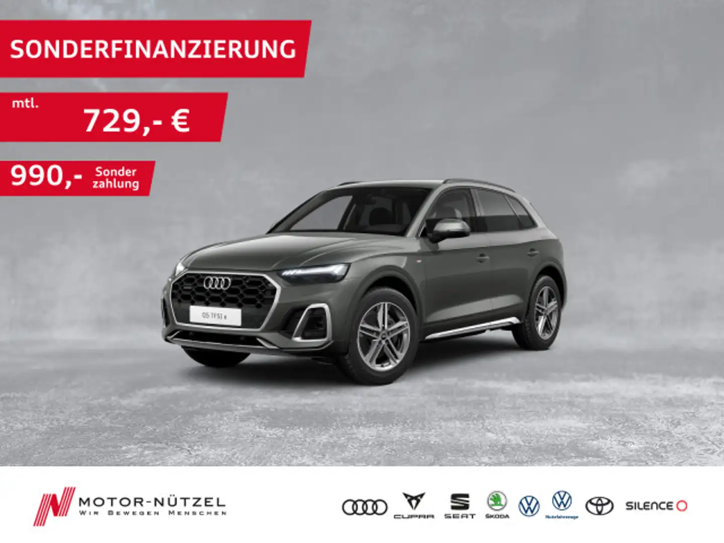 Audi Q5 50TFSI e QU S-TR S-LINE MATRIX+NAV+SHZ+RFK+VC Grau - 1