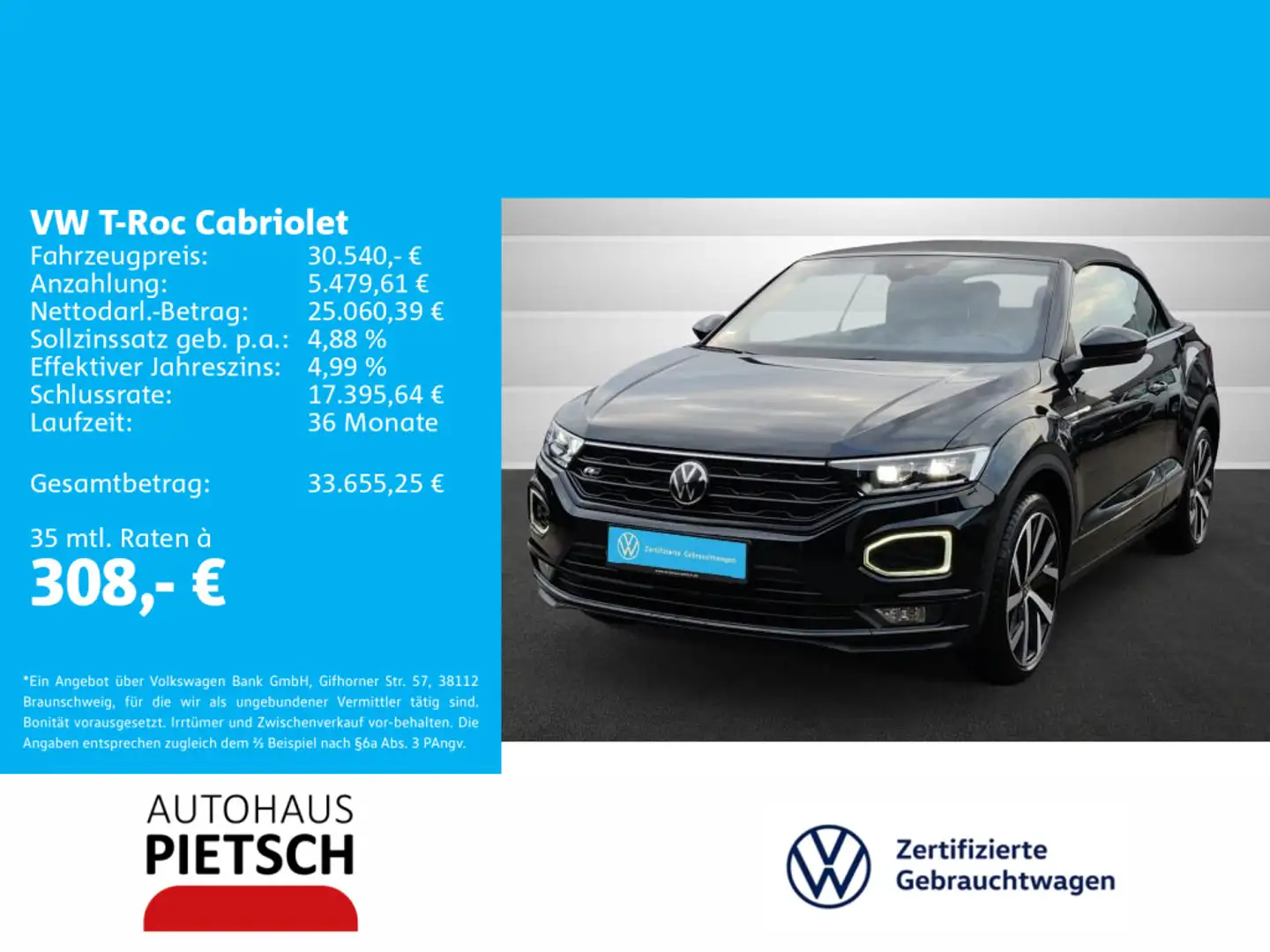 Volkswagen T-Roc 1.5 TSI R-Line Black-Style Schwarz - 1