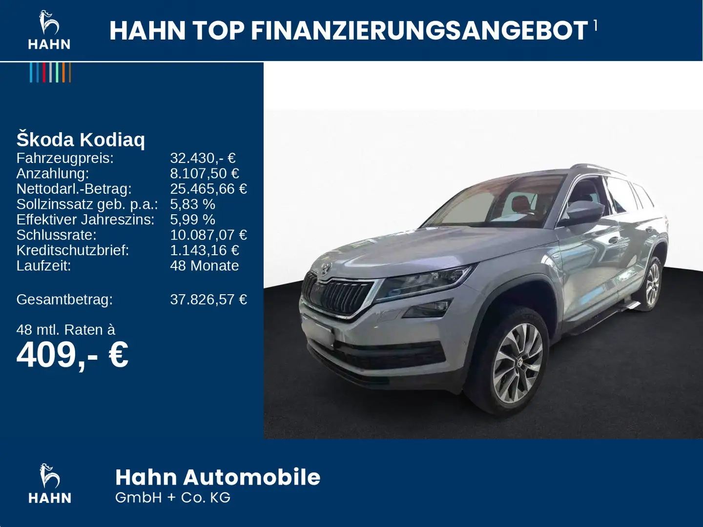 Skoda Kodiaq 2.0TSI DSG 4x4 Clever LED AHK Nav ACC APP Grau - 2