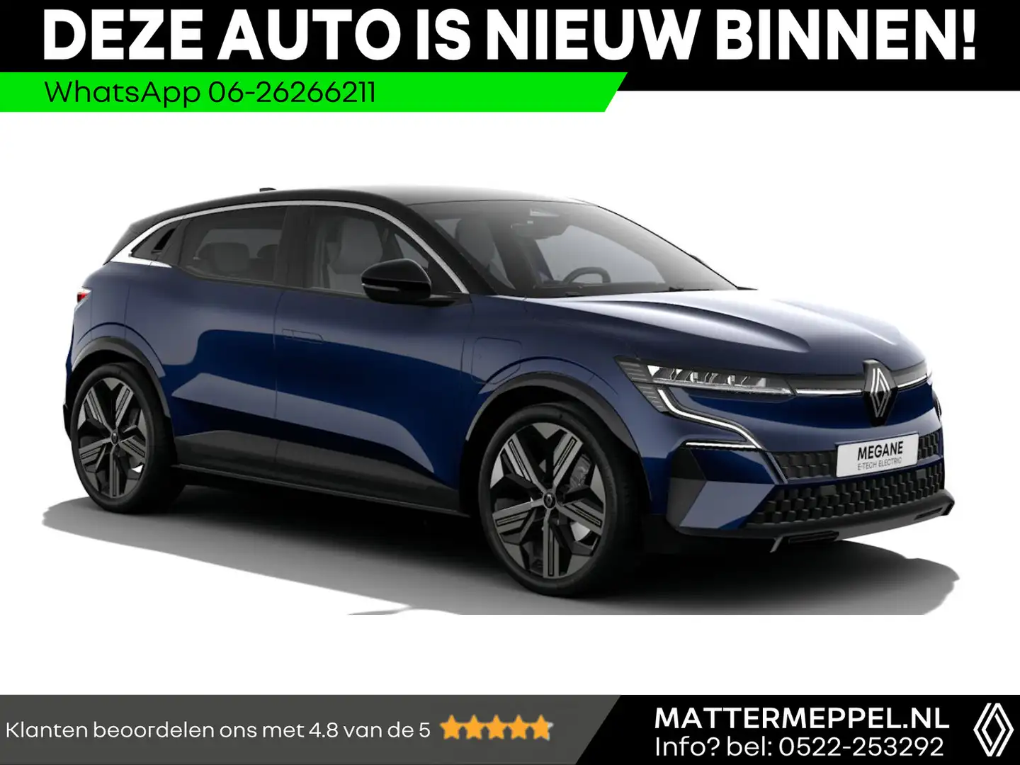 Renault Megane E-Tech EV60 220PK Optimum Charge Techno Pack Augmented Vi Bleu - 1