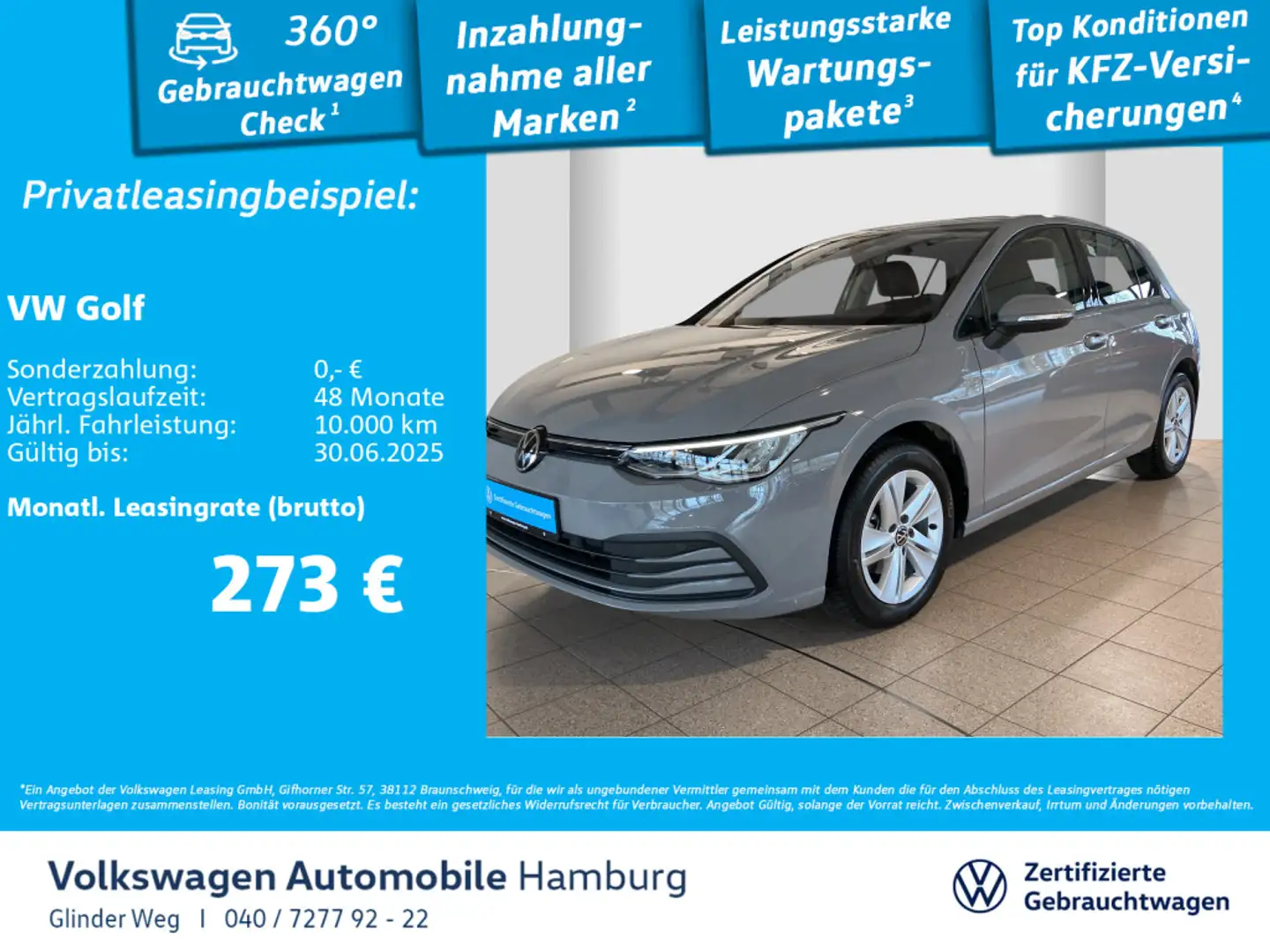 Volkswagen Golf VIII 1.0 eTSI DSG Life Ganzjahresreifen Nav Grijs - 1