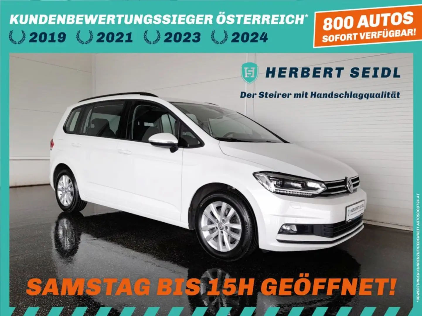 Volkswagen Touran CL 1,6 TDI DSG *STANDHZG / LED MIT FLA / NAVI / AHV & KAMERA / ACC / KEYLESS / TEILLEDER SPORTITZE* Weiß - 1