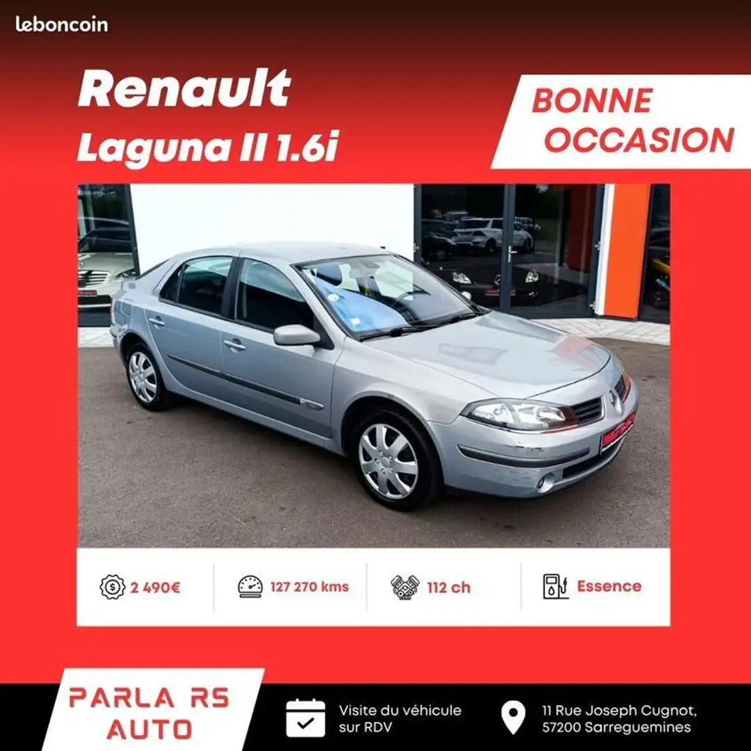 Renault Laguna II 1.6i 16V 112ch Gris - 1