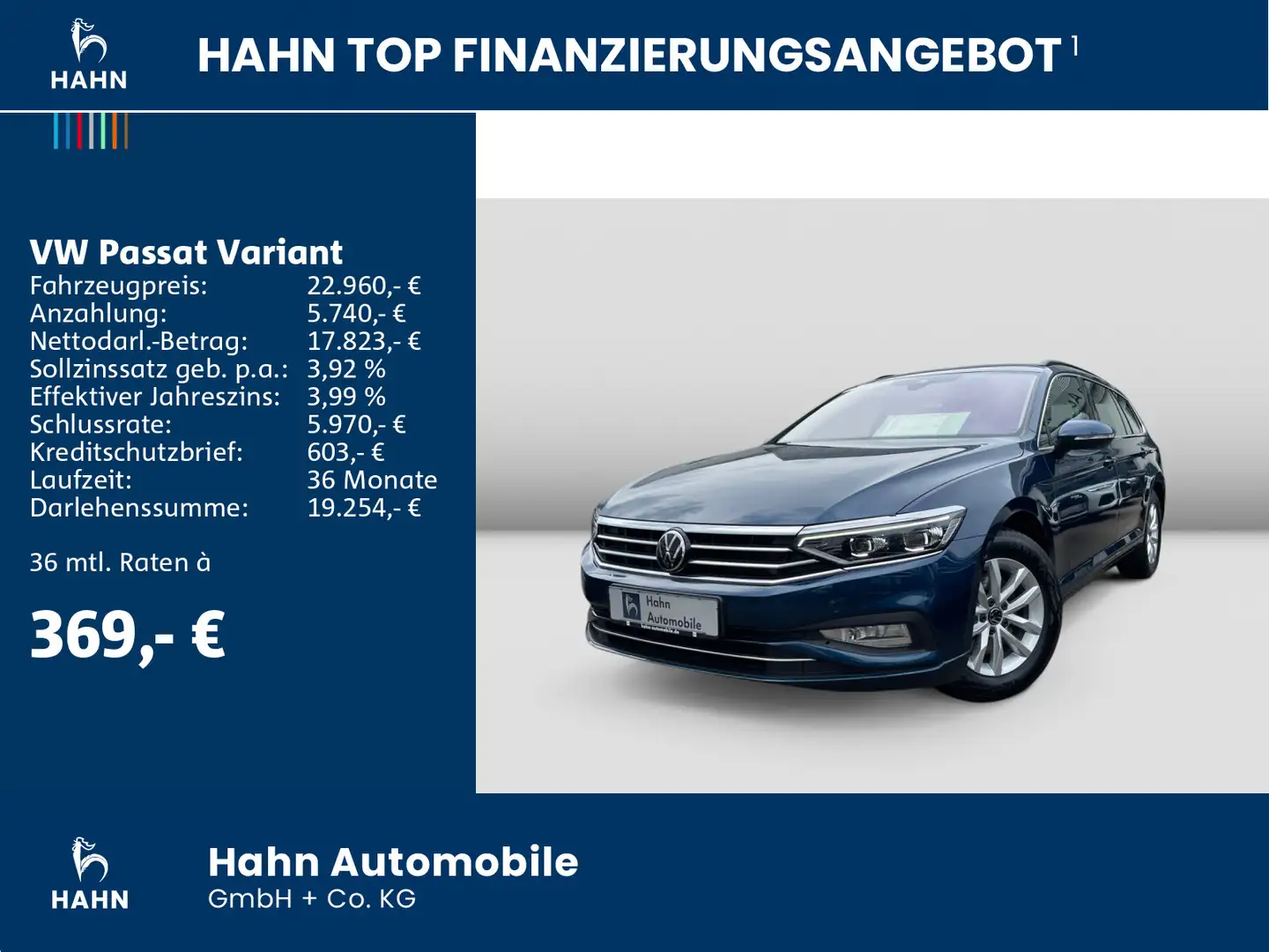 Volkswagen Passat Variant Business 2.0TDI DSG AHK NAVI MATR Blauw - 2