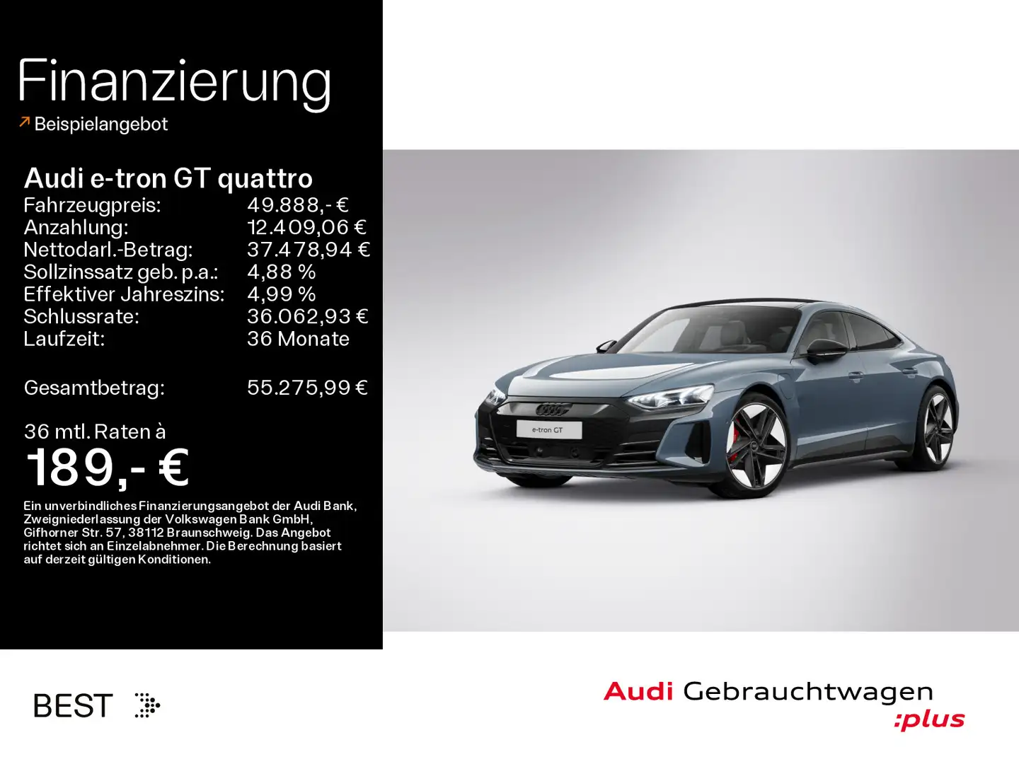 Audi e-tron GT Assist*B&O*HUD*Dynamik*Matrix Grau - 1